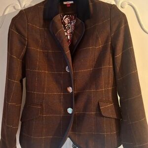 Joe Browns Plaid Women's Blazer with Navy Accents
